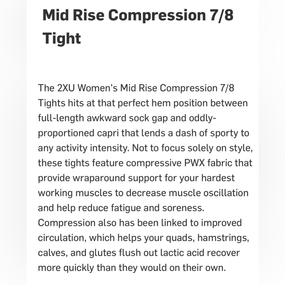 2XU Mid Rise Compression 7/8 - Picture 6 of 7